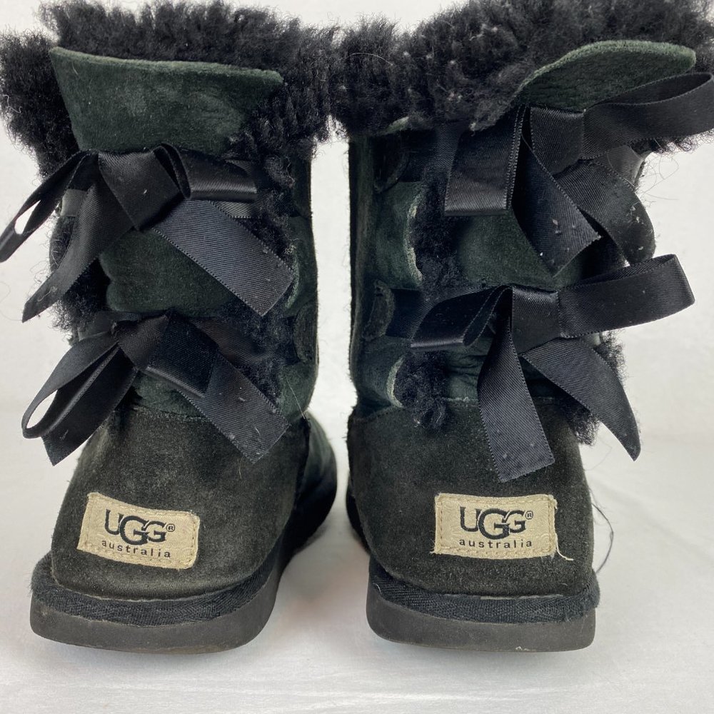 UGG Bailey II Black Bow Short Boot Slippers - Picture 6 of 11